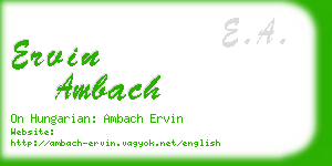 ervin ambach business card